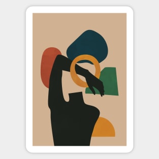 Abstract Body and Mind - Modern Mid Century Sticker